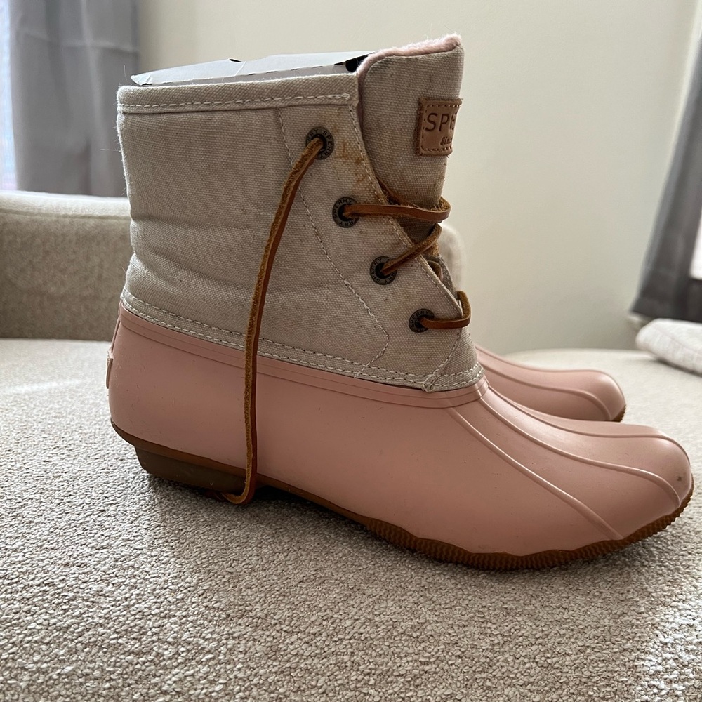 Sperry Saltwater Pink Duck Boots